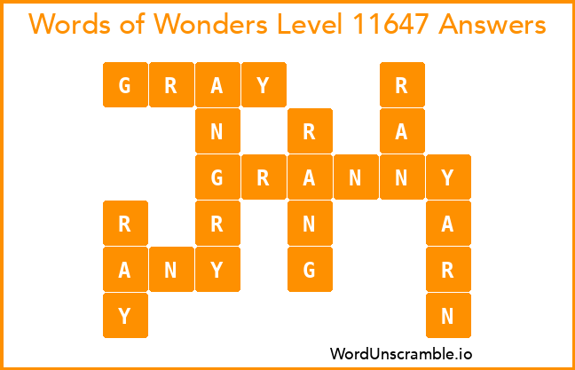 Words of Wonders Level 11647 Answers