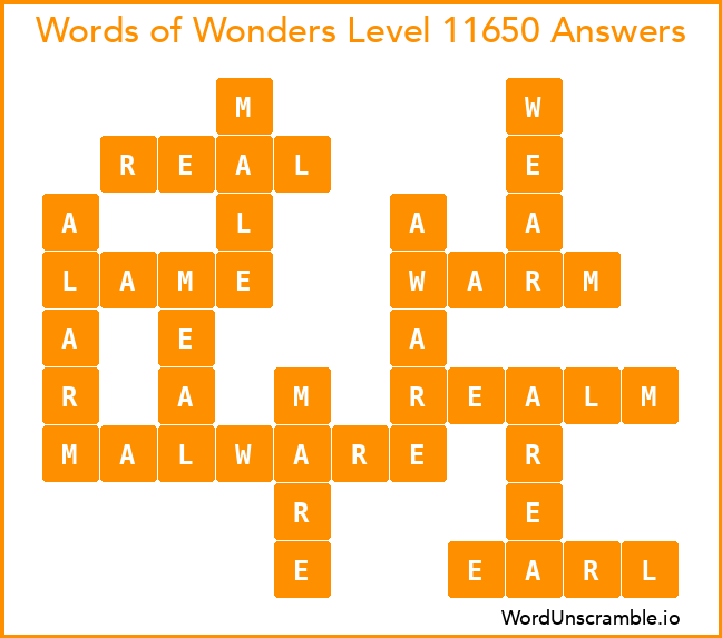 Words of Wonders Level 11650 Answers