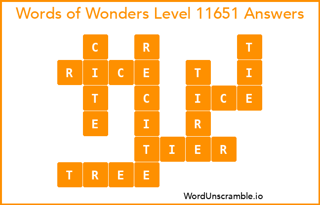 Words of Wonders Level 11651 Answers