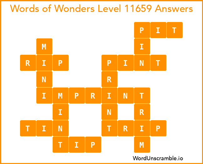 Words of Wonders Level 11659 Answers