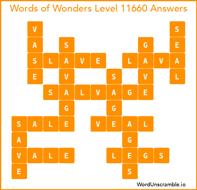 Words of Wonders Level 11660 Answers
