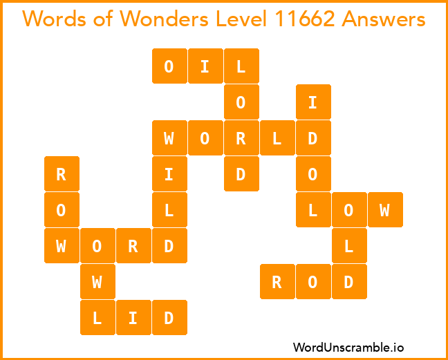Words of Wonders Level 11662 Answers