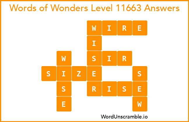 Words of Wonders Level 11663 Answers