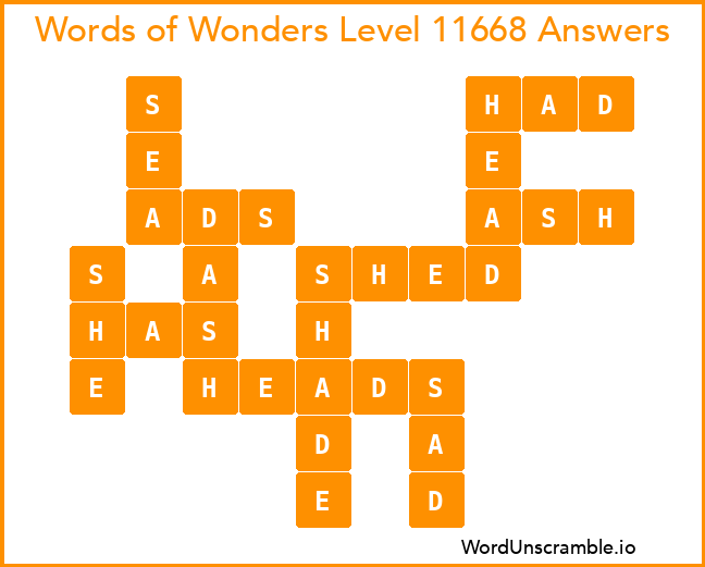 Words of Wonders Level 11668 Answers