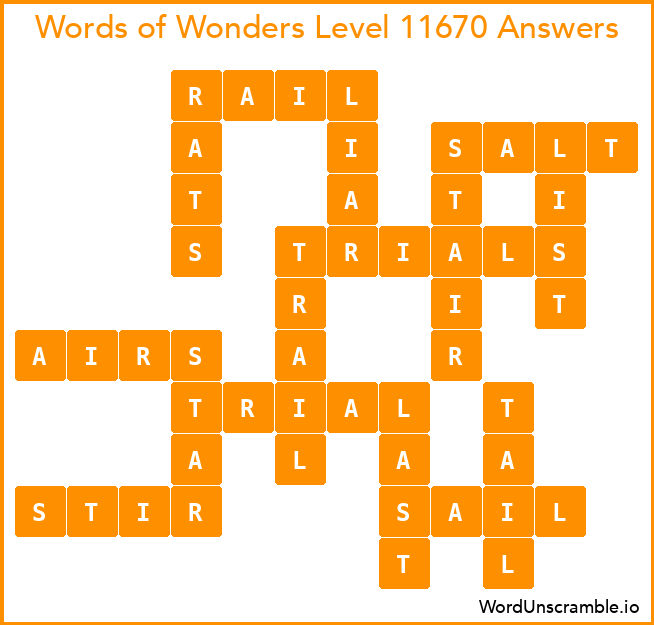 Words of Wonders Level 11670 Answers
