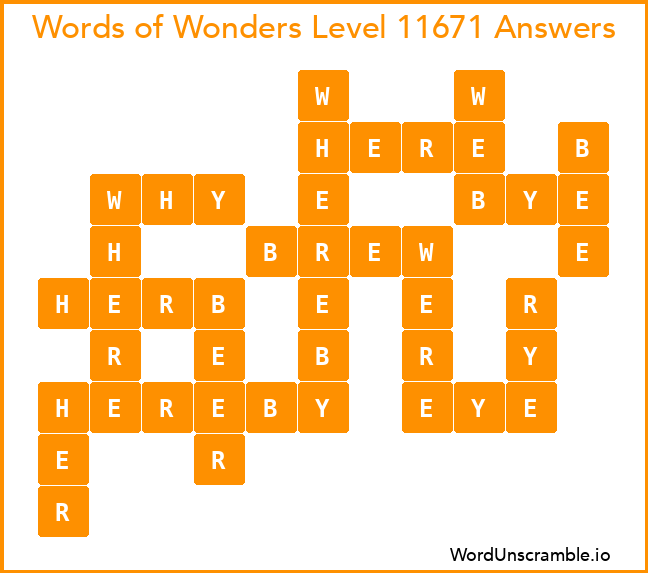 Words of Wonders Level 11671 Answers