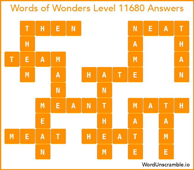 Words of Wonders Level 11680 Answers