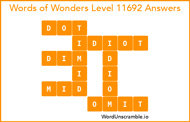 Words of Wonders Level 11692 Answers