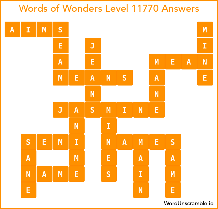 Words of Wonders Level 11770 Answers