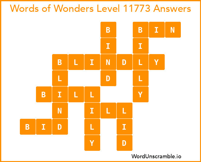 Words of Wonders Level 11773 Answers