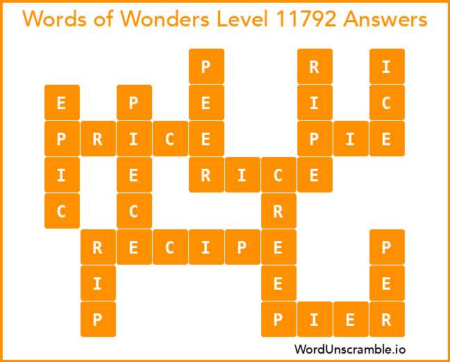 Words of Wonders Level 11792 Answers