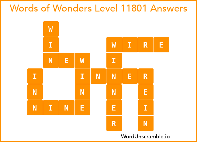 Words of Wonders Level 11801 Answers