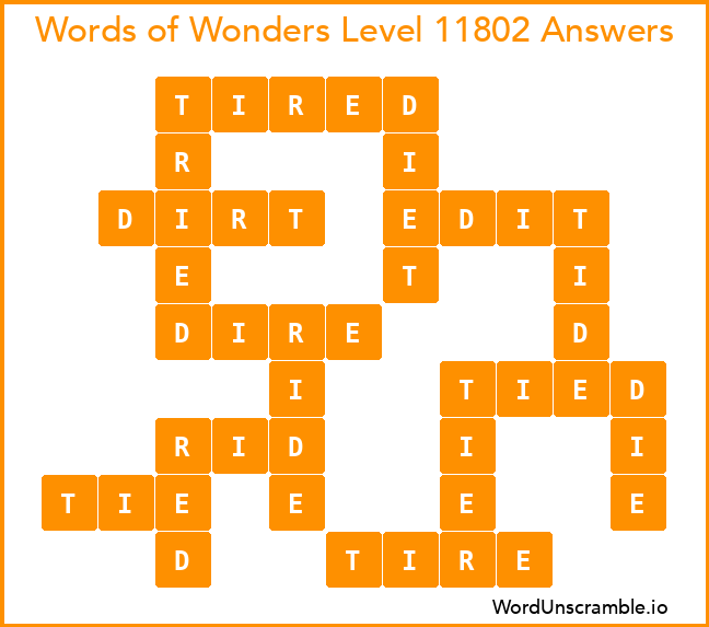 Words of Wonders Level 11802 Answers