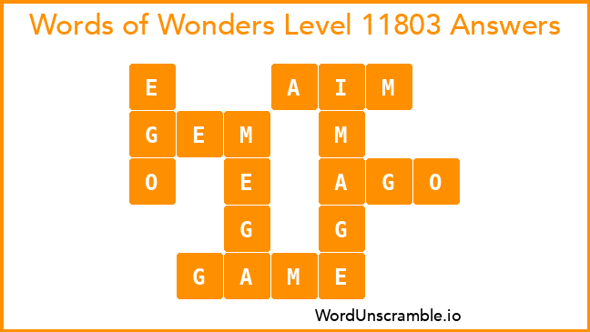 Words of Wonders Level 11803 Answers