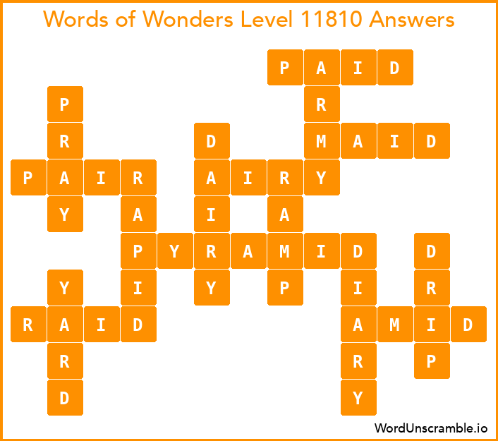 Words of Wonders Level 11810 Answers