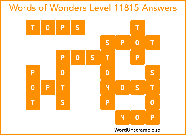 Words of Wonders Level 11815 Answers
