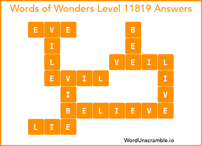 Words of Wonders Level 11819 Answers