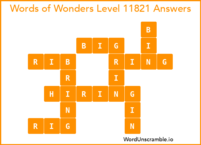 Words of Wonders Level 11821 Answers