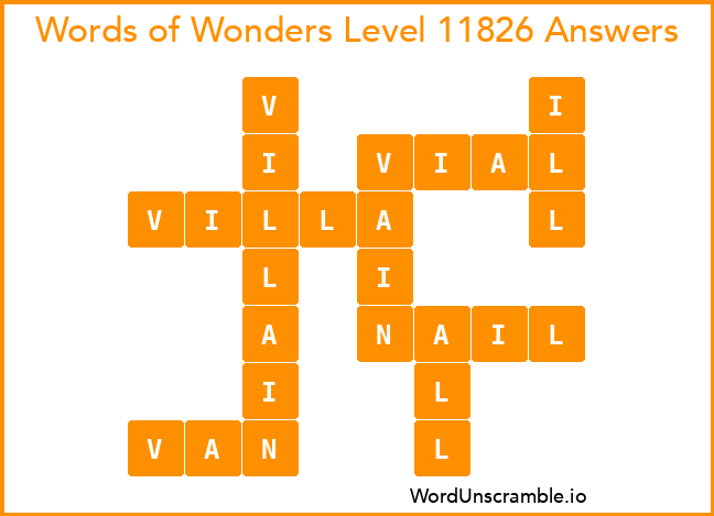 Words of Wonders Level 11826 Answers
