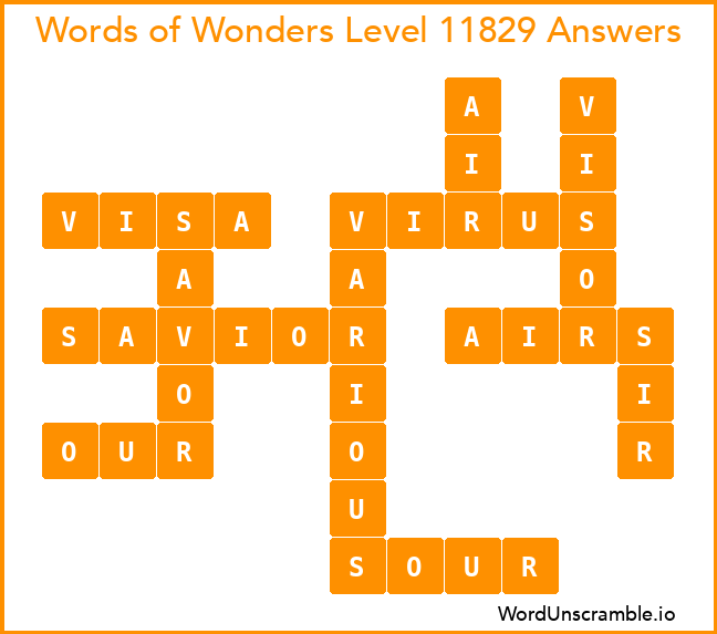 Words of Wonders Level 11829 Answers