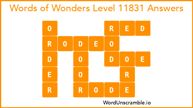Words of Wonders Level 11831 Answers