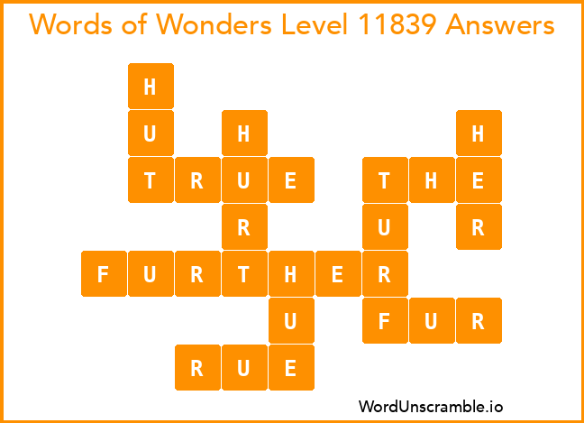 Words of Wonders Level 11839 Answers