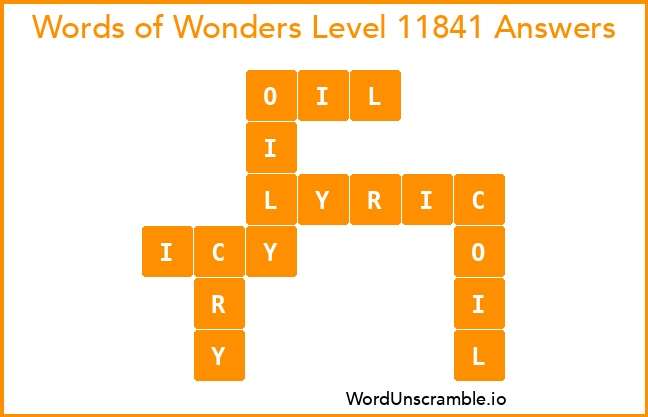 Words of Wonders Level 11841 Answers