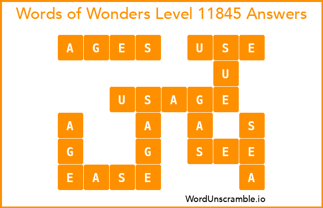 Words of Wonders Level 11845 Answers