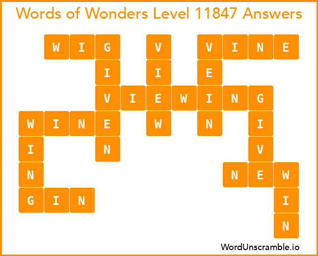 Words of Wonders Level 11847 Answers