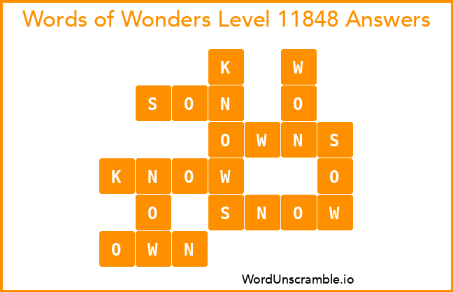Words of Wonders Level 11848 Answers