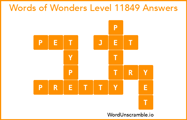 Words of Wonders Level 11849 Answers