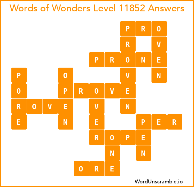 Words of Wonders Level 11852 Answers