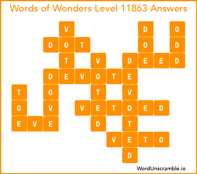 Words of Wonders Level 11863 Answers