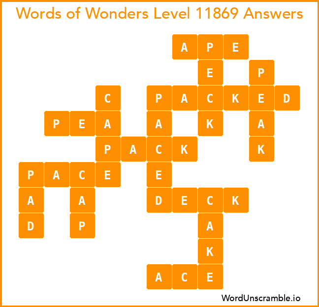 Words of Wonders Level 11869 Answers