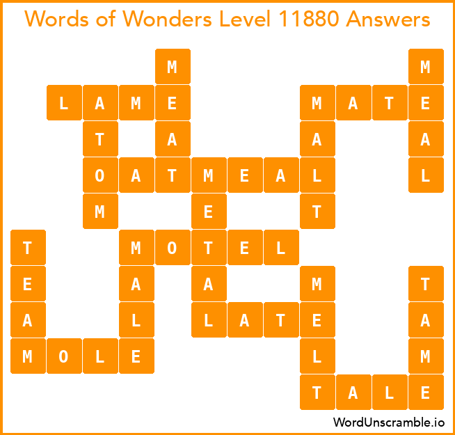 Words of Wonders Level 11880 Answers