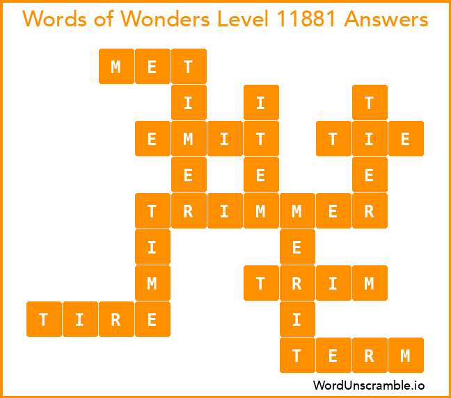 Words of Wonders Level 11881 Answers