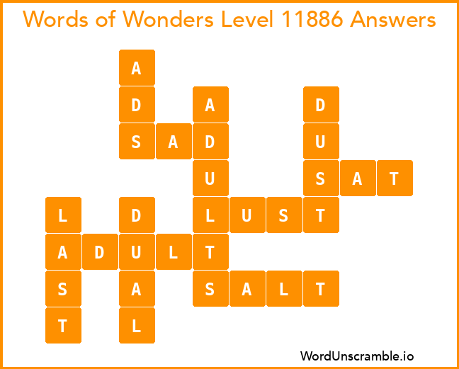 Words of Wonders Level 11886 Answers