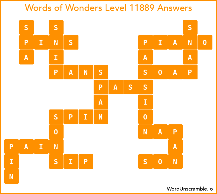 Words of Wonders Level 11889 Answers
