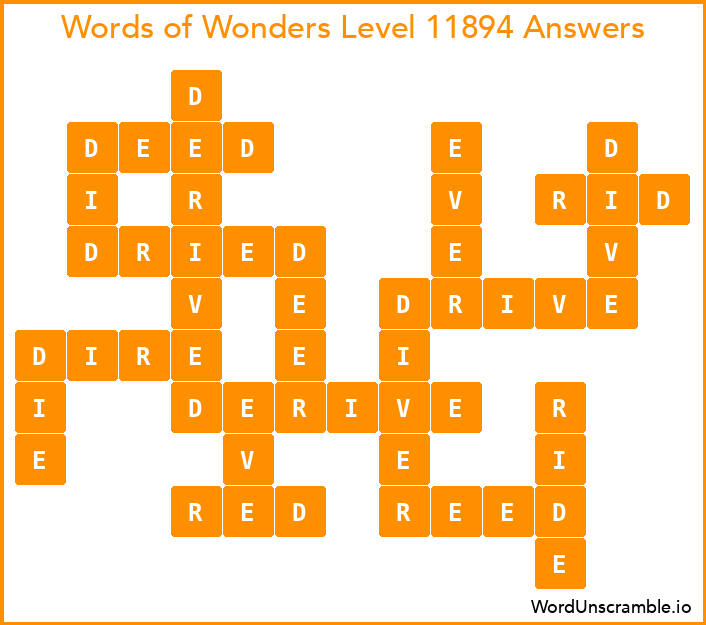 Words of Wonders Level 11894 Answers