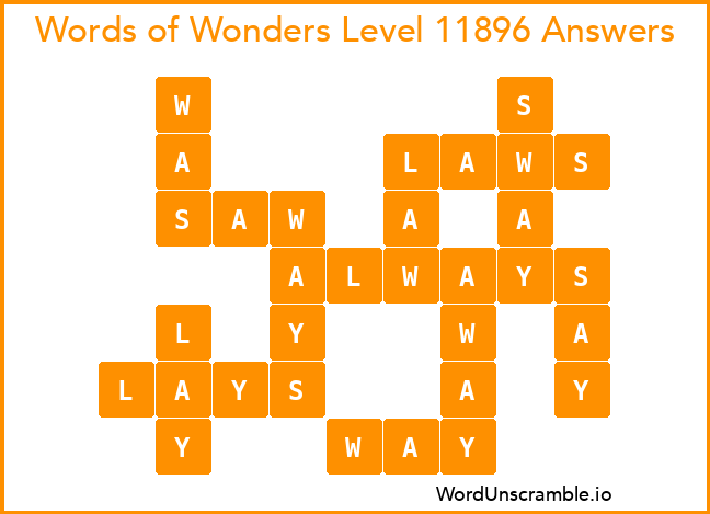 Words of Wonders Level 11896 Answers