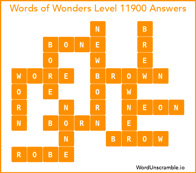 Words of Wonders Level 11900 Answers