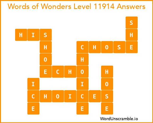 Words of Wonders Level 11914 Answers