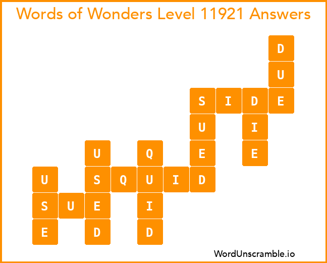 Words of Wonders Level 11921 Answers
