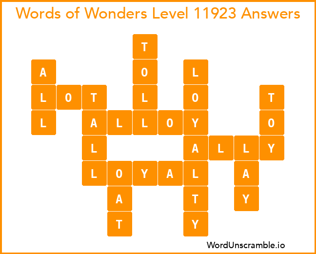 Words of Wonders Level 11923 Answers