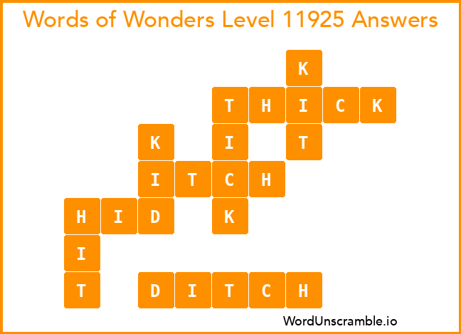Words of Wonders Level 11925 Answers