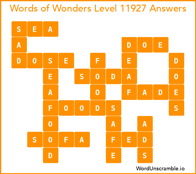 Words of Wonders Level 11927 Answers