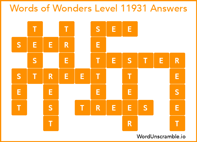 Words of Wonders Level 11931 Answers