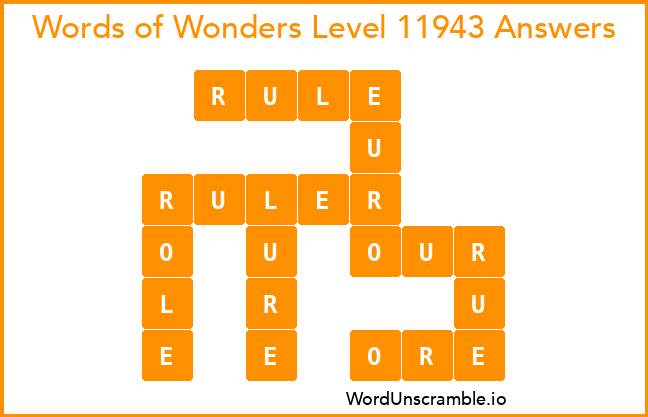 Words of Wonders Level 11943 Answers