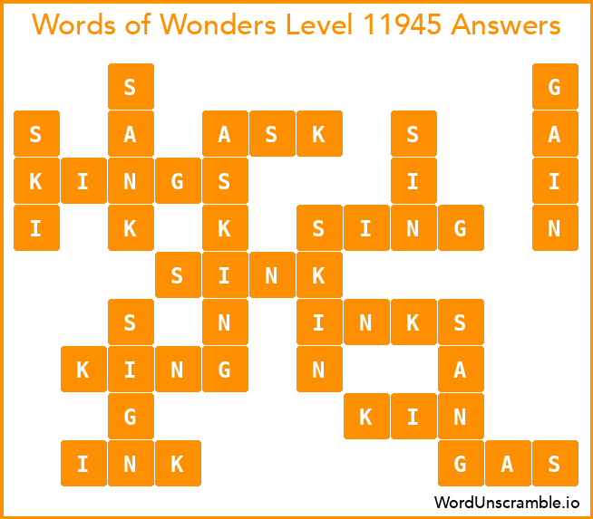 Words of Wonders Level 11945 Answers