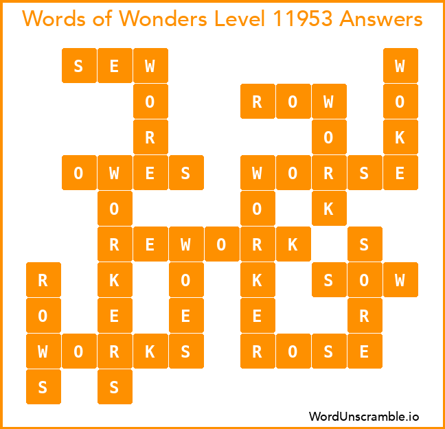 Words of Wonders Level 11953 Answers